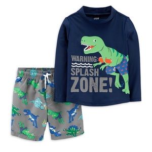 2T Carter’s Rashguard and Swim Trunks Set Toddler Boy Summer Bundle 2